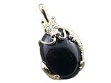 Onyx Guardian Dragon Pendant, 14k Gold