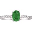 14K White Gold Tsavorite and Diamond Ring