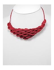 Red Cotton Waxed Thread Natural Stone Necklace
