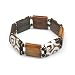Bone, Glass and Silver Plated Brown Elastic Bracelet-Circles Design Hakuna Matata Elastic ...