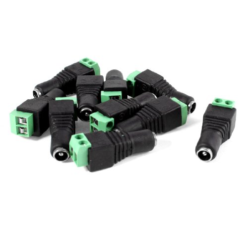 10 Pcs Screw Fixing 5.5x2.1mm Female CCTV DC Power Connector Plug Adapter