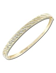 14K Yellow Gold 0.46ct Stones on the Slopes Invisible Set White Diamond Bangle