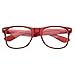zeroUV Vintage Inspired Eyewear Original Geek Nerd Clear Lens Horn Rimmed Glasses (Red)