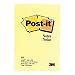 Post-it® Notes, Original Pad, 4 Inches x 6 Inches, Canary Yellow, 12 Pads per Pack
