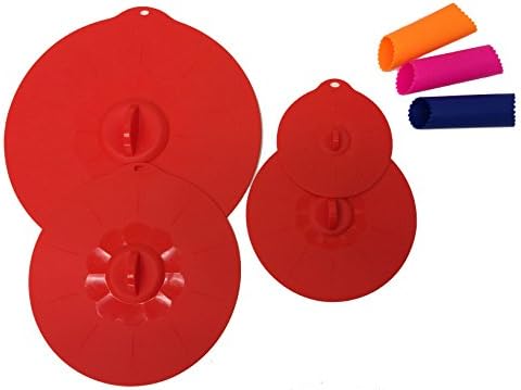 Silicone Lids: Preserves Food Longer and Fresher By Creating Tight Vacuum Seal; Comes with 1 Free Garlic Peeler