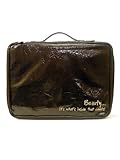 INNER BEAUTY 4 PIECE BRONZE CRINKLE DESIGN LARGE TRAVEL COSMETIC CASE MAKEUP BEAUTY TOILETRY BAG HOLDER ORGANIZER