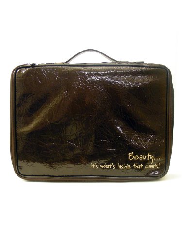 Best Price INNER BEAUTY 4 PIECE BRONZE CRINKLE DESIGN LARGE TRAVEL COSMETIC CASE MAKEUP BEAUTY TOILETRY BAG HOLDER ORGANIZER