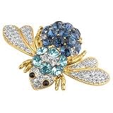 AZ Collection Swarovski Crystal Beetle Brooch