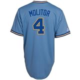Paul Molitor Milwaukee Brewers Blue Majestic Cooperstown Replica Jersey - L