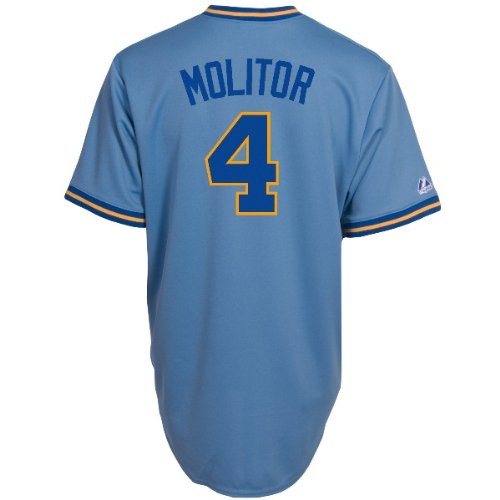 Paul Molitor Milwaukee Brewers Blue Majestic Cooperstown Replica Jersey - L