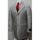 Mens Silver Tone on Tone Dress Zoot Suit - Includes New Single Breasted Jacket, and Pants - High Quality Super 150s - Large Sizes, for the Big and Tall Man
