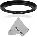 Goja 67-77MM Step-Up Adapter Ring (67MM Lens to 77MM Accessory) + Premium MagicFiber Microfiber Cleaning Cloth