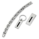 Stainless Steel Enameled Bracelet, Money Clip and Key Chain Set