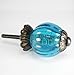 Ocean Blue Glass Cabinet Knobs, Kitchen Drawer Pulls & Handle Set/2pc ~ K214FF Vintage Style Pumpkin Shaped Glass Knobs with Antique Brass Florentine Hardware, for Dresser, Drawers, Cabinets & Vanity.