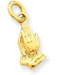 14k Gold Praying Hands Charm