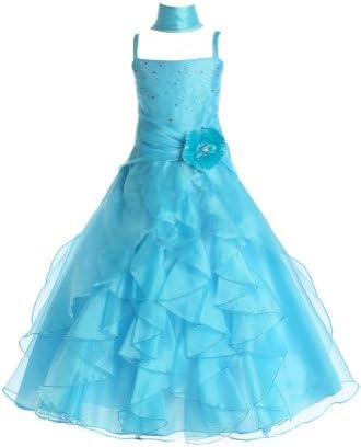 AMJ Dresses Inc Girls Gorgeous Organza Flower Girl Fomal Pageant Dress