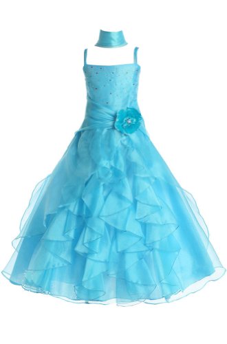 AMJ Dresses Inc Girls Gorgeous Organza Flower Girl Fomal Pageant Dress