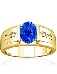 18K Yellow Gold Oval Cut Blue Sapphire Solitaire Ring (GIA Certificate)