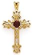 14K GARNET CROSS .31CT.TW.