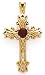 14K GARNET CROSS .31CT.TW.