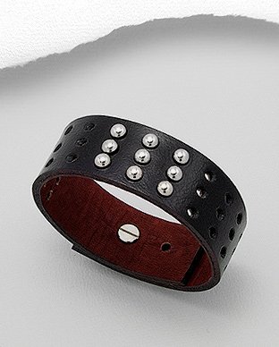 Bracelet Réglable (16.25cm - 18.75cm) En Cuir 