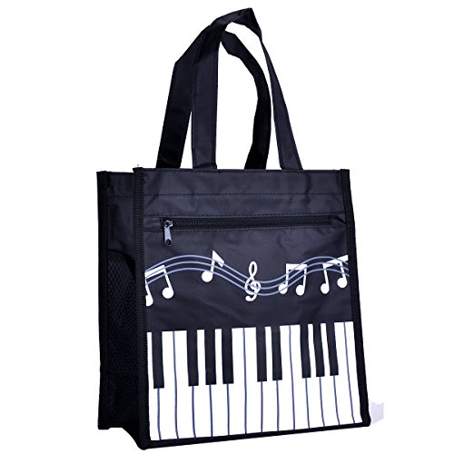 Crosstree Oxford Cloth Piano Keys Music Tote Bag Grocery Tote Shopping Bag (Big)
