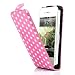 Pink and White Polka Dot Pattern Magnet Flip Hard Leather Case For Apple iPhone 4S / 4 (AT&T, Verizon, Sprint)
