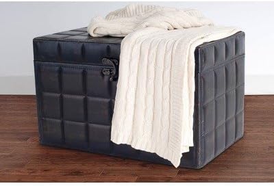 Rizzy Home Cable Knit Sweater Fabric Throw, Cream/Cream