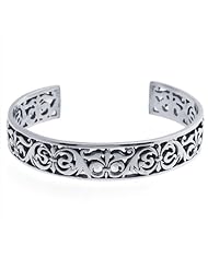Sterling Silver Filigree Cuff Bracelet 11.7mm