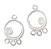 2 pcs .925 Sterling Silver Round Twist Chandelier Earring Wire Connector/Findings/Bright