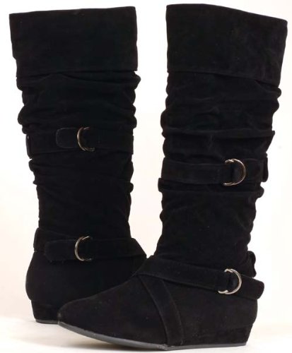 BUCKLES! Fashion Flat Ladies Designer Dress Boots