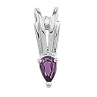 14K White Gold Amethyst and Diamond Pendant