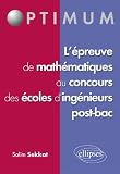 Epreuve de Mathematiques au Concours des Ecoles d'Ingenieur Post-Bac