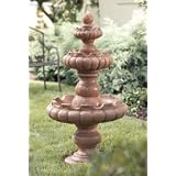 Three Tiered Spanish-Style Terracotta Garden Fountain