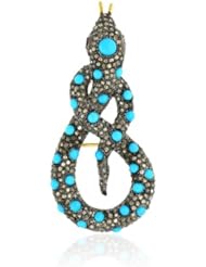 Diamond Pave Turquoise Snake Pendant Sterling Silver Fashion Jewelry