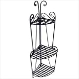 Folding Corner Bakers Rack Three Shelves in Black