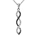 Sterling Silver Black and White Diamond Infinity Twist Pendant ( .12cttw 18