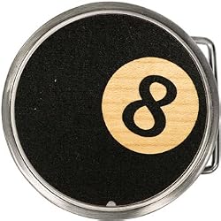 Real Wood Black 8 Ball Belt Buckle