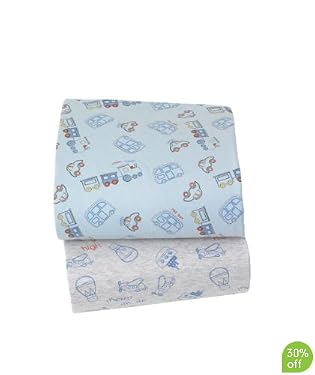 my first adventure jersey fitted sheets - cot bed - 2pk