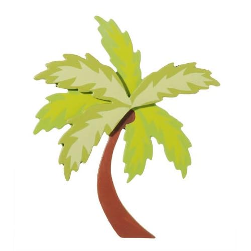 Natural Painted Wood Cutout, Two Palm Tree - Childrens Wood Craft Kits