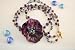 Pansy Purple Paper Flower with Glass Beads Long Necklace