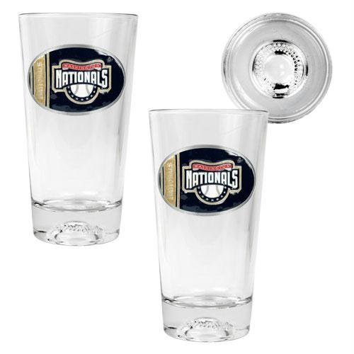 MLB Washington Nationals Two Piece Pint Ale Glass Set with Baseball Bottom - Oval Logo at Amazon.com