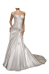 Lace Sweetheart Satin Wedding Party Dress 