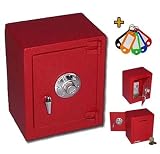 Produkt-Bild: HMF 3063 Minitresor mit Zahlenkombinationsschloss, rot