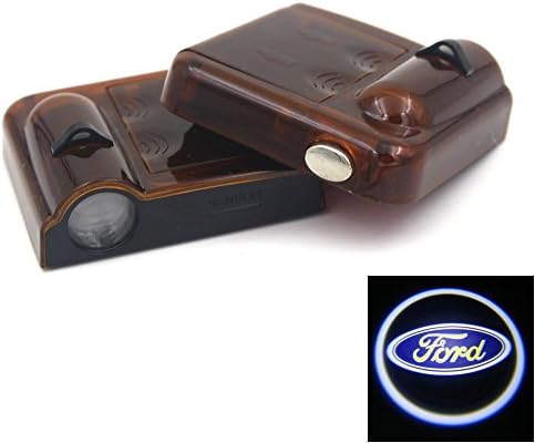 Car Shield Logo Wireless Car Door LED Projector Light Welcome Logo Shadow Ghost Light Laser Projector Magnet Sensor Highlight Cree Wicks2 Pcs (FORD)