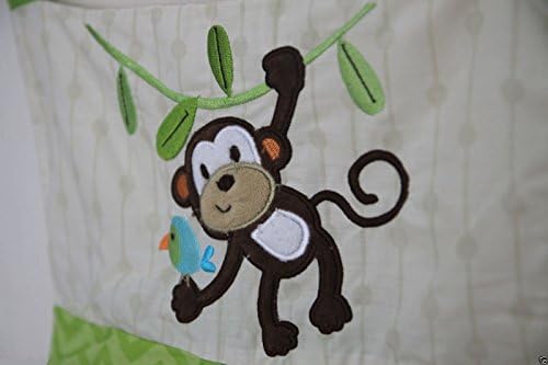 NEW High Quality Embroidered Nursery Diaper Nappy Stacker Organiser Bag (Monkey Green)