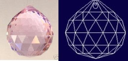 30mm Pink Crystal Ball Prisms #1701-30