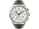 Image of Timex T2M554 Mens T Series Chronograph Green Leather Strap Watch