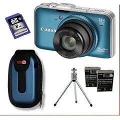 LOOKit - Canon PowerShot SX230 HS blau (LOOKit Kit 10189 bestehend aus: Canon PowerShot SX230 HS blau | 2x LOOKit Markenakku | 1x 8GB SDHC Speicherkarte Klasse 10 | 1x LOOKit Markentasche | 1x Ministativ | 1xKFZ&Netzlader