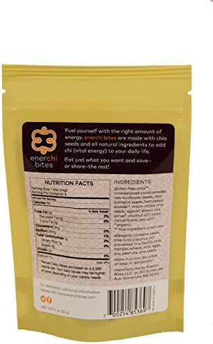 Cocoa Date EnerChi Bites (1 bag) Raw, Vegan and Gluten Free Snacks